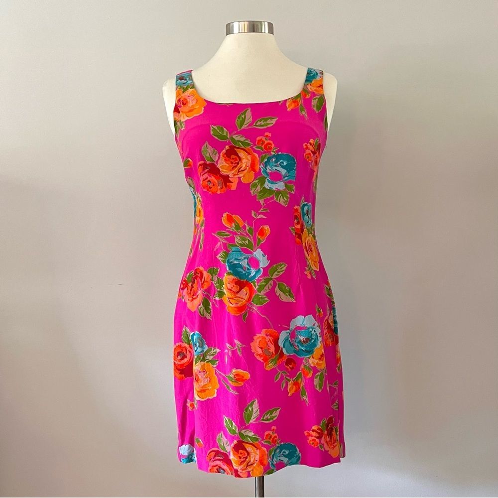 Vintage Vibrant Floral Mini Dress